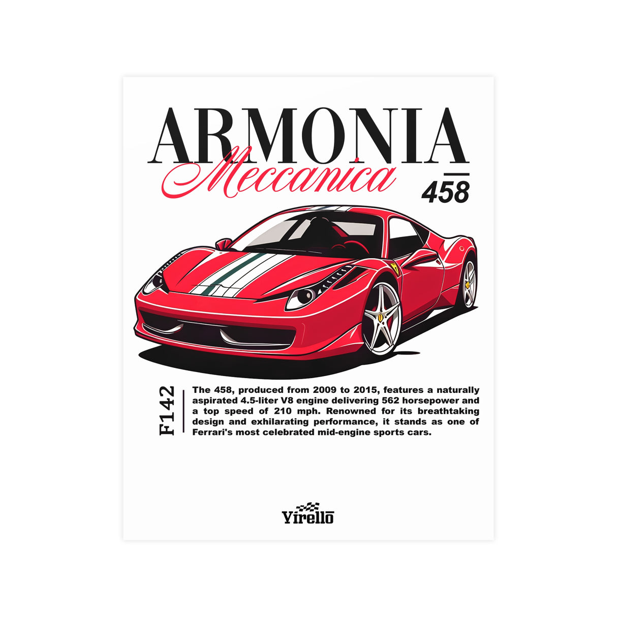 2009–2015 Ferrari 458 Italia Poster