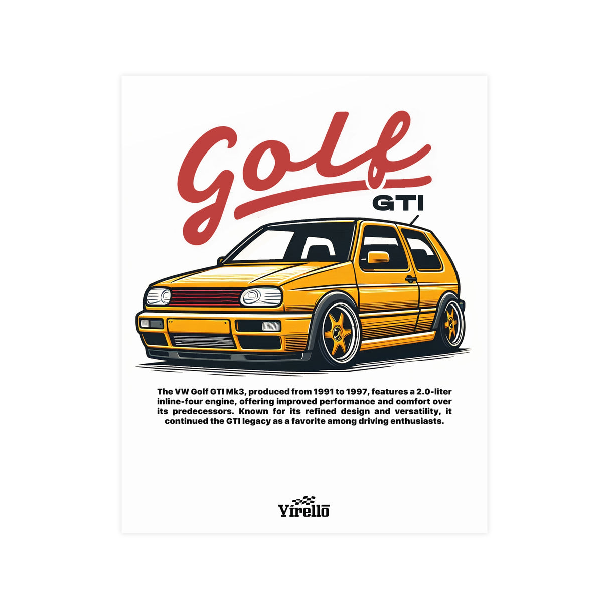 1991-1998 Volkswagen Golf GTI Mk3 Poster