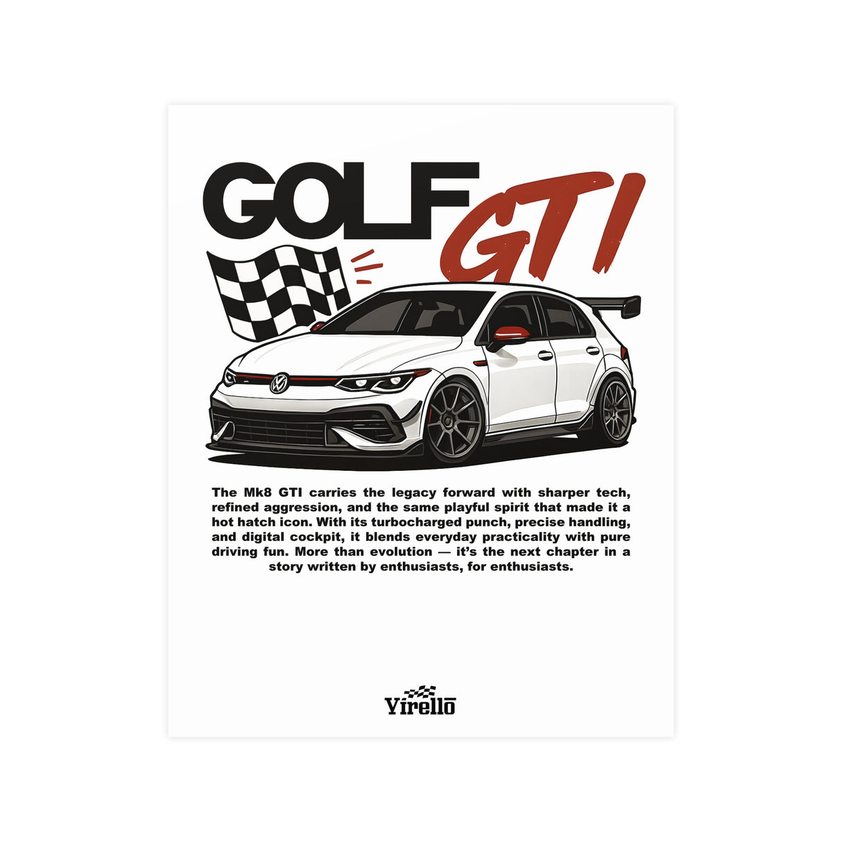 2020+ Volkswagen Golf GTI Mk8 Poster