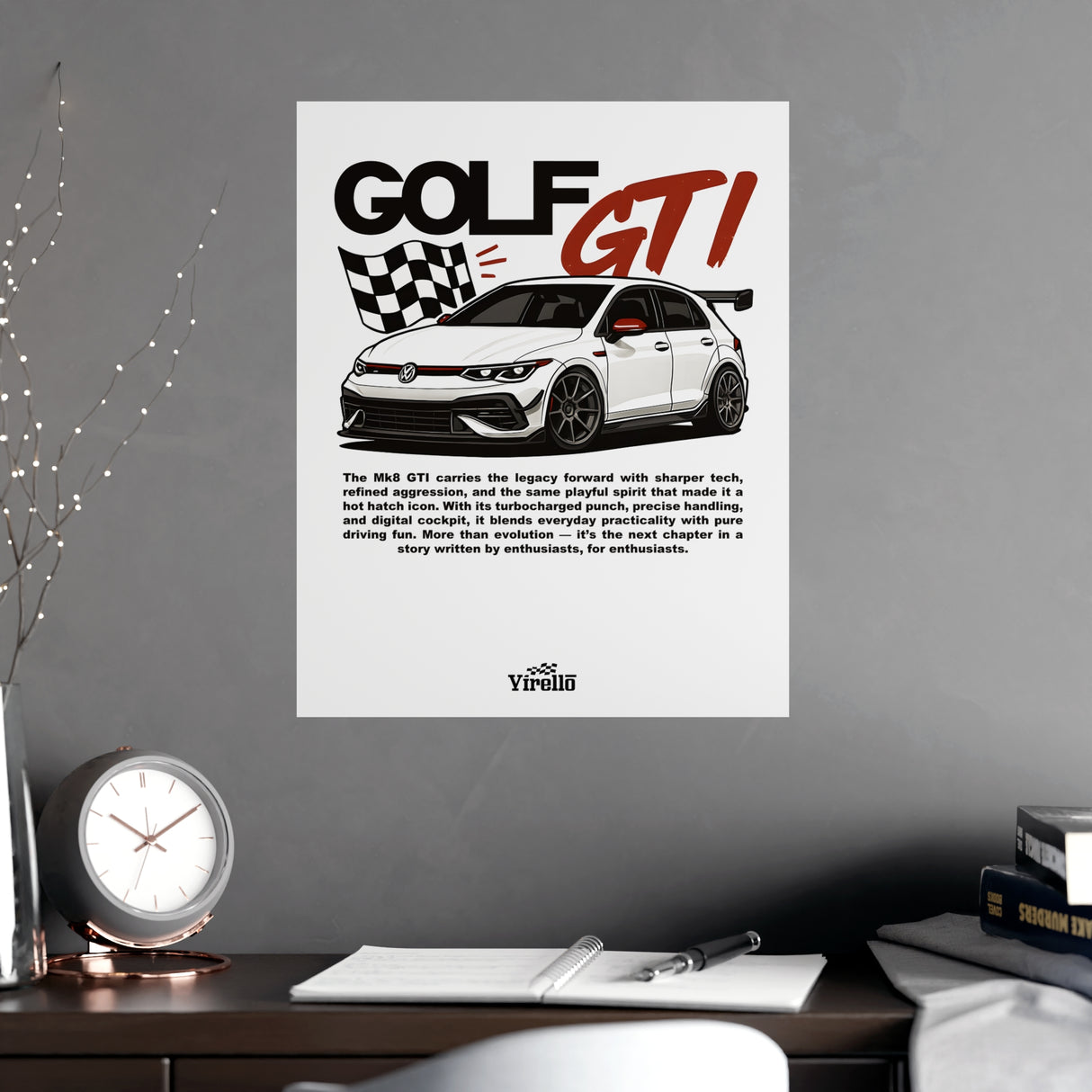 2020+ Volkswagen Golf GTI Mk8 Poster