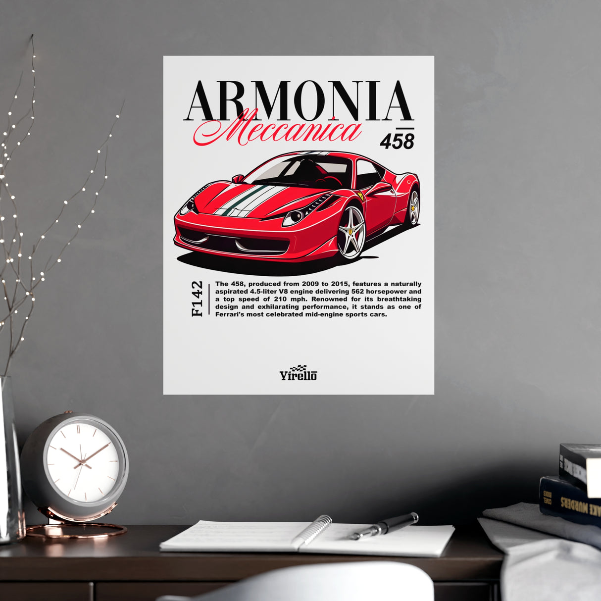 2009–2015 Ferrari 458 Italia Poster
